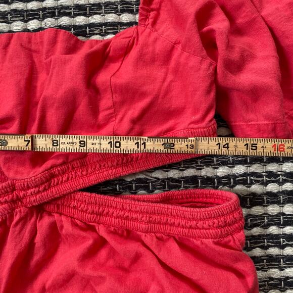 🌿Free People Womens Cross Of Sunlight Open Waist Red Mini Dress L - Picture 9 of 11